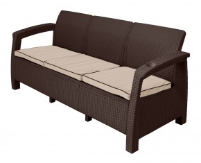 Диван Yalta Premium Sofa 3 Set (Ялта) шоколадный (+подушки под спину) в Набережных Челнах - naberezhnye-chelny.mebel-74.com | фото