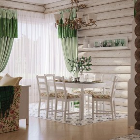 Комлект Вествик обеденный стол и четыре стула, массив сосны, цвет белый в Набережных Челнах - naberezhnye-chelny.mebel-74.com | фото