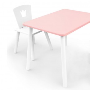 Комплект детской мебели стол и стул Корона (Розовый/Белый/Белый) в Набережных Челнах - naberezhnye-chelny.mebel-74.com | фото
