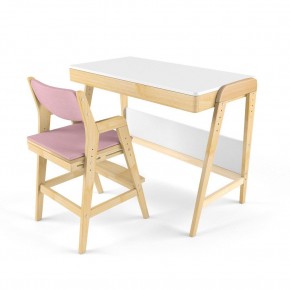 Комплект растущий стол и стул с чехлом 38 попугаев «Вуди» (Белый, Береза, Розовый) в Набережных Челнах - naberezhnye-chelny.mebel-74.com | фото