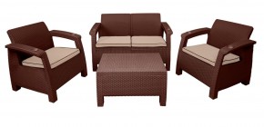 Комплект уличной мебели Yalta Premium Terrace Set (Ялта) шоколадый (+подушки под спину) в Набережных Челнах - naberezhnye-chelny.mebel-74.com | фото