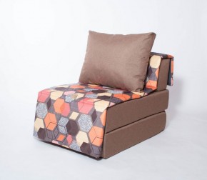 Кресло-кровать бескаркасное Харви (коричневый-геометрия браун) в Набережных Челнах - naberezhnye-chelny.mebel-74.com | фото