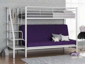 Кровать двухъярусная с диваном "Мадлен-3" (Белый/Фиолетовы) в Набережных Челнах - naberezhnye-chelny.mebel-74.com | фото