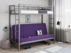 Кровать двухъярусная с диваном "Мадлен" (Серый/Фиолетовый) в Набережных Челнах - naberezhnye-chelny.mebel-74.com | фото